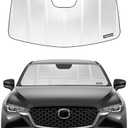 Pigenius Windshield Sun Shade for 2017-2025 Mazda CX-5 with Rearview Mirror Mounted Camera. Front Window Sunshade with Storage Bag