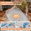 ALL4JIG 1000 Pieces Lightweight Rotating Plastic Puzzle Board with 6 Drawers and Cover, 360° Lazy Susan Design, 30.2"*22.44" Portable Spinning Puzzle Table for Adults, Surface for Lego Building