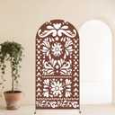 6ft Brown Mexican Fiesta Arch Cover Baby Shower Backdrop,2-Sided Round Top Chiara Backdrop Arch Covers for Mexican Wedding Birthday Bridal Shower Party Decoration