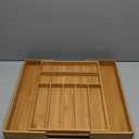 Silverware Organizer Kitchen Drawer Organizer Utensil Organizer Bamboo Silverware Holder Cutlery Organizer in Drawer Flatware Organizer Tray(7 slots, Natural