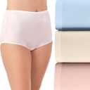 Vanity Fair Women's Perfectly Yours High Waisted Brief Panties, Nylon3 PackPink/Blue/Candleglow, 8