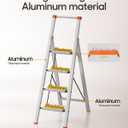 HillhutApex Aluminum 4 Step Ladder, Step Stool Foldable Ladder(Orange)