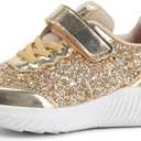 LUCKY STEP Kid's Glitter Fashion Sneakers Sparkly Princess Tennis Bling Shiny Sequins Athletic Walking School Shoes for Children/Boys/Girls, Size 12 Little kids