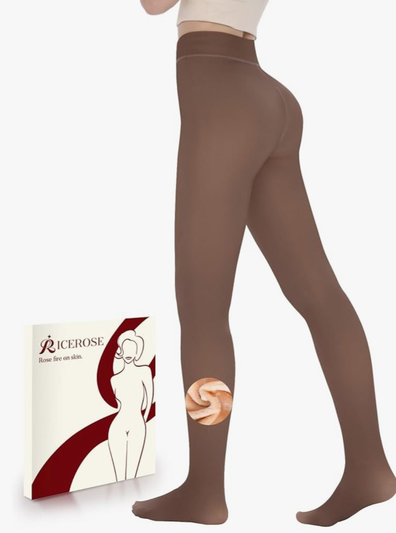 Fleece Lined Tights Women - Sheer Black Thermal Leggings Thick Warm Pantyhose Fake Translucent Dress for Cold Winter S