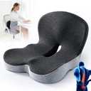MQN Memory Foam L-Shaped Integrated Seat Cushions Non Slip Memory Foam Seat Skin with Back Support Car Cushions for Driving