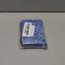 ZHOMA RFID Blocking Genuine Leather Credit Card Case Holder Security Travel Wallet With Removable Keychain ID Window for Men Women -Blue Flower