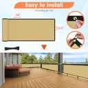 iCover 6x50ft Privacy Screen Fence, Outdoor Fencing Panels, Garden Windscreen Mesh Shade Sail Net Barrier, Fence Privacy Screen Reinforced Bindings and Brass Grommets Cable Zip Ties, Tan