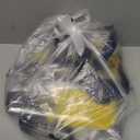 Small Clear Tote Bag "CHAD POWERS" logo, Navy Blue Straps, Yellow Logo, 5 Pack