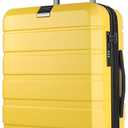 KROSER Hardside Expandable Carry On Luggage with Spinner Wheels & Built-in TSA Lock, Durable Suitcase Rolling Luggage with USB Port, Carry-On 20-Inch Yellow