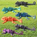 3D Printed Articulated Chameleon Fidget Toy - 12Inch PLA Flexible 3D Lizard Figurine with Movable Joints, Stress Relief Desk Decor & Unique Gift for Reptile Lovers & Adults