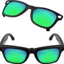 Polarized Clips for Ray-Ban Meta Wayfarer RW4008 (Size M 53-22), Protect Your Eyes for Men & Women - Black Frame - Green (Gray)