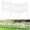 KANEODOT Metal Garden Fence 3 Panels, Total 9ft (L) x 36in (H) Heavy-Duty Dog Fence Outdoor for Yard, Patio, Landscape, Backyard with Ground Stakes for Soil and Anchors for Concrete, White