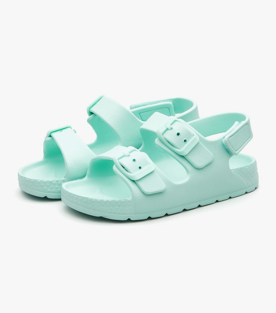 EasyStar Boys and Girls Lightweight Dual-Adjustable Sandal Buckles With Hook and Loop Heel Closure, size 7