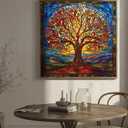 Mosaic Tree of Life Jigsaw Puzzles 1000 Pieces, PICKFORU Colorful Stained Glass Puzzles for Adults, Impossible Hard Plant Art Theme, Challenging for Adults