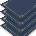 BELLE KR Blue Certificate Holders 8.5 x 11, 50 Pcs - Diploma Cover Can be Used as Award Certificate Covers with Gold Foil Border for Letter Size 8.5" x 11" Certificates, Cardstock and Documents