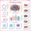 61pcs Spider Theme Cake Toppers, Multicolored Cartoon Theme Cake Decorations Include Foam Balls Stars Webs City Patterns for Boys Girls Birthday Party Favors