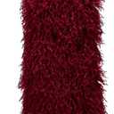 Fur Knee High Boots for Women Pointed Toe Stiletto Heel Fold Over Tall Boots Fashion Wide Calf Long Booties (7.5, Red)