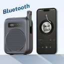 Bluetooth Voice Amplifier with Wireless Magnetic Lapel Microphone, Teacher Microphone for Classroom, Portable Voice Amplifier for Elderly, Speech, Yoga (Black)