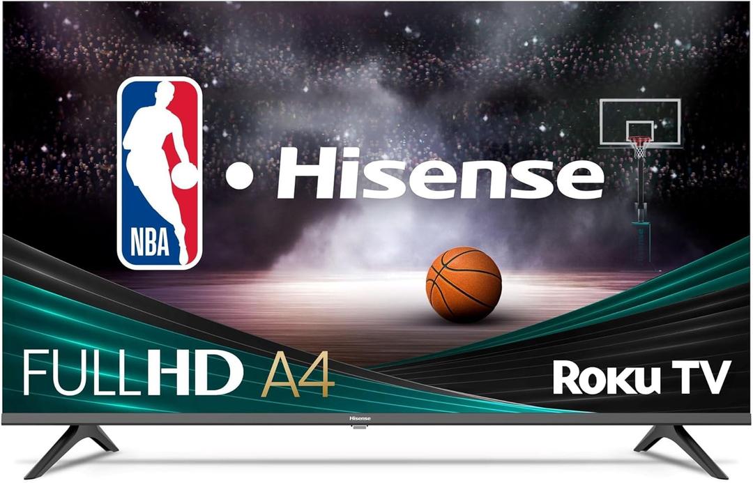 Hisense 40-Inch Class A4 Series FHD 1080p Smart Roku TV with Alexa Compatibility (40A4NR, 2024 Model) - Dolby Audio, Slim Bezel Design, Google Assistant