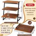 Set of 4 Cupcake Stand for 180 Cupcakes, 3 Tier Wooden Cup Cake Stand