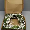 FloralElegance Artificial Winter Wreath 20 Inch White Berry Wreath Winter Wreaths for Front Door with Holly Berries for Xmas Winter Holidays