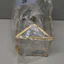 Okllen Glass Card Box with Slot, Large Gold Clear Card Box for Wedding Receptions, Decorative Storage Box with Lock for Baby Shower, Birthday Party, Bridal Shower