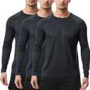Sumolux 3 Pack Long Sleeve Shirts for Men Moisture Wicking Quick Dry UPF SPF Sun Protection Workout T Shirts, XX-Large