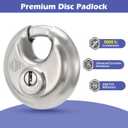 Heavy Duty Padlock with Key 70mm Stainless Steel Commercial Discus Keyed Lock, High Security, 1 Pack