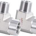 Stainless Steel Pipe Fitting 90 Degree Barstock Street Elbow 1/2" NPT Male x 1/2" NPT Female 2 Pack