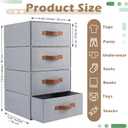 Windyun 4 in 1 Stackable Drawer Closet Organizer with Dividers for Underwear Socks Bras Scarves Ties Large Dresser Organizer Bins Foldable Clothes Storage Boxes, 12 x 15 x 6 Inch(Gray)