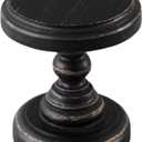 SOFE Black Wood Display Riser, Rustic Small Pedestal Stand/Planter Stands, Tray Holder for Decor, Unique Wooden Base 7 Inches Tall for Mini Items, Candle, Figurine