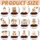 Bencailor 12 Pcs Bear Baby Shower Honeycomb Centerpieces Neutral Cream Bear Baby Shower Table Decorations Birthday Party Table Centerpieces Toppers(Brown)