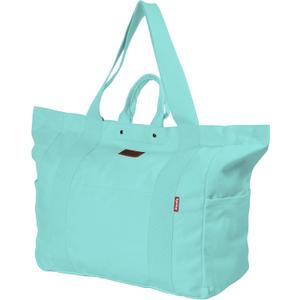 Large Tote Bag, Everything Bag, Heavy Duty Canvas, Full-Size Zipper, Reusable, Suitable for DIY, Natural Cotton, (Ice Blue)