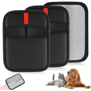 2 Pack Pet Hair Removal Gloves, Washable Electrostatic Cat and Dog Hair Remover for Furniture, Car Seats, Clothing, Curtains and Couches, Large 6.7x5.1 Inch Design