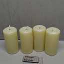 4 Packs Flameless Candles, Battery Operated Candles with Remote, Plastic LED Flickering Candles, Pillar Candles for Home Halloween Christmas Wedding Party D3 xH6 (Ivory)