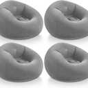 Realspring Inflatable Bean Bag Chairs Outdoor Blow up Camping Chairs Inflatable Lazy Sofa Folding Portable Bean Bag Loungers Couch for Movie Night(Dark Gray,4 Pcs)