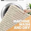 OLANLY Long Bathroom Rugs Runner 59x24, Thick Soft and Absorbent Chenille Bath Mat, Non-Slip, Machine Washable Quick Dry Bath Rugs for Tub Shower Floor, Home Decor Accessories, Sand