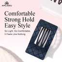 Medium Flat Hair Claw Clips for Women Thin Thick Hair, Duckbill Strong Hold Non Slip Square Hair Clips, Cozy French Lay Down Hairclips, Papaya, Blue, Steel Gray, Mood Indigo, 4 Pcs