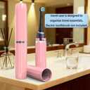 Long Ventilated Electric Toothbrush Travel Case, Portable Holder, Fits Most Standard Straight Electric Toothbrushes (Pink)