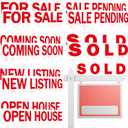 Juexica 12 Pcs Real Estate Rider Signs 24 x 6 Inch Coming Soon, for Sale, Pending, Sold Waterproof Signs Rider Real Estate with Different Messages(White with Red)