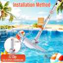 16FT Telescoping Pool Pole with 19" Pool Brush Head,Reinforced Aluminum Adjustable Extension Pole,Heavy Duty Adjustable Pool Cleaning Pole for Inground & Above Ground Pool Wall Tile Floor Cleaning