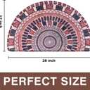 Semi Round Boho Bathmat Sun and Moon Fun Bath Mat Non Slip Washable Bathroom Decor Half Circle Bohemian Home Floor Doormat Semicircle Indoor Rug (Boho Eye, Short Pile)