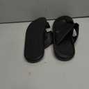 GORGLITTER Men's Leather Sandals Beach Open Toe Slippers Strap Slide Shoes Slip on Casual Flat Flip Flops, Size 46