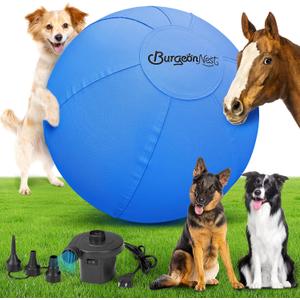 BurgeonNest 18'' Herding Ball for Dogs, Herding Ball for Australian Shepherds, Cattle, Border Collies, and Small/Medium Breeds, Outdoor Dog Toys for Includes Electric Pump for Quick Inflation, Blue