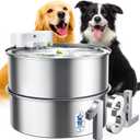 Dog Water Fountain for Large Dog, 7-13L/1.8-3.4Gal Stainless Steel Pet Water Fountain, Automatic Filtered Dog Water Bowl Dispenser with Filter, Quiet Pump, BPA Free, for Cats & Dogs Muti-pet Home