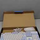 MageGee V550 Wireless Gaming Keyboard and Mouse, 2.4G Full-Sized RGB LED Computer Keyboards with Transparent Shell, Rechargeable Quiet Cordless Mouse & Keyboard Combo for Laptop/PC (Blue & White)