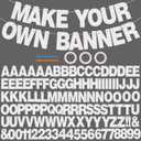 BEISHIDA 116 PCS A-Z DIY Letter Banner Kit Make Your Own Banner Including 111 Letters and Numbers 3 Rope and 2 Threading Device,Customized for Birthday Graduation Wedding Decor White