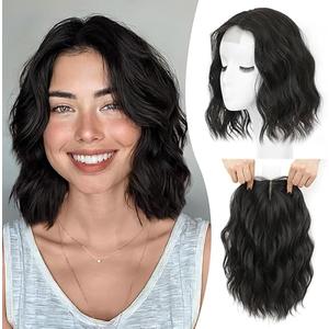 MORICHY Hair Toppers for Women With Thinning Hair 10 Inch, 360° 3D Synthetic Lightweight & Breathable Short Wavy With 6.5"x6.5" Base, Quick Styling for Daily Wear