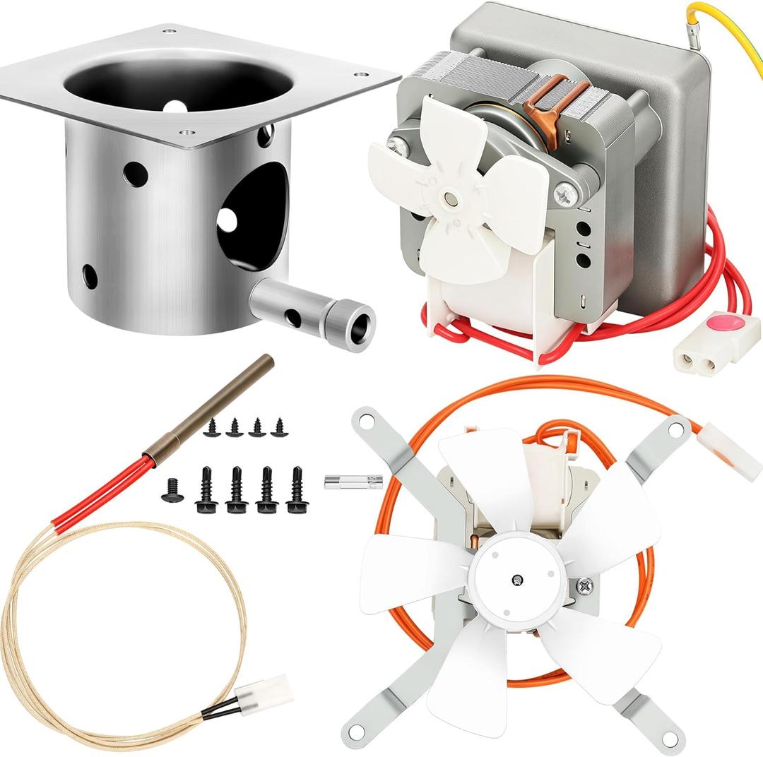 Auger Motor,Grill Induction Fan Kit,Fire Burn Pot and Hot Rod Ignitor,Traeger Parts Replacement Traeger Grill Parts for Pit Boss Grill Parts and Auger Motor for Traeger Grill,Traeger Fan Ignitor Kit (sliever)