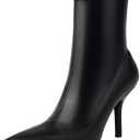 Mofirdast Women's Pointed Toe Heel Ankle Boots with Detachable Metal Chain - 3.54 inch Stiletto Booties, Side Zipper for Evening & Events, Size 10